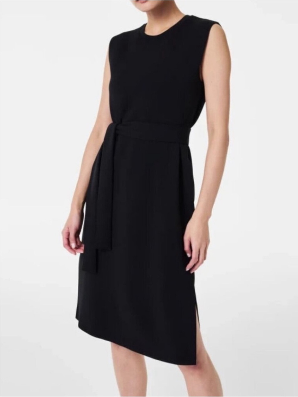 SPANX Black Tie-Waist Crewneck Dress